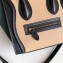 Celine Nano Luggage Bag in Original Black/Drummed Beige/Suede Dark Green with Removable Shoulder Strap