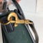 Celine Nano Luggage Bag in Original Black/Drummed Beige/Suede Dark Green with Removable Shoulder Strap