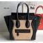 Celine Micro Luggage Bag in Original Black/Drummed Beige/Suede Dark Green