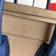 Celine Nano Luggage Bag in Original Drummed Calfskin Beige/Blue with Removable Shoulder Strap