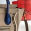 Celine Nano Luggage Bag in Original Drummed Calfskin Beige/Blue with Removable Shoulder Strap