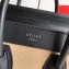 Celine Nano Luggage Bag in Original Black/Drummed Beige/Suede Light Purple with Removable Shoulder Strap