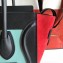 Celine Micro Luggage Bag in Original Black/Drummed Light Green/Suede Red