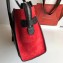 Celine Micro Luggage Bag in Original Black/Drummed Light Green/Suede Red
