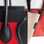 Celine Micro Luggage Bag in Original Black/Drummed Red/Suede Beige