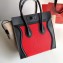 Celine Micro Luggage Bag in Original Black/Drummed Red/Suede Beige