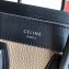 Celine Nano Luggage Bag in Original Black/Drummed Beige/Suede Rouge Red with Removable Shoulder Strap