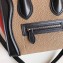 Celine Nano Luggage Bag in Original Black/Drummed Beige/Suede Rouge Red with Removable Shoulder Strap