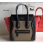 Celine Micro Luggage Bag in Original Black/Drummed Beige/Suede Rouge Red