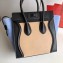 Celine Micro Luggage Bag in Original Black/Drummed Beige/Suede Sky Blue