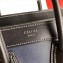 Celine Nano Luggage Bag in Original Smooth Calfskin Black/Navy Blue/Beige with Removable Shoulder Strap
