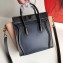 Celine Nano Luggage Bag in Original Smooth Calfskin Black/Navy Blue/Beige with Removable Shoulder Strap