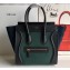 Celine Micro Luggage Bag in Original Black/Drummed Green/Suede Blue