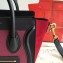 Celine Nano Luggage Bag in Original Black/Drummed Burgundy/Suede Red with Removable Shoulder Strap