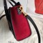 Celine Nano Luggage Bag in Original Black/Drummed Burgundy/Suede Red with Removable Shoulder Strap