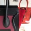 Celine Micro Luggage Bag in Original Black/Drummed Burgundy/Suede Red