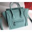 Celine Nano Luggage Bag in Original Drummed Calfskin Ice Green with Removable Shoulder Strap