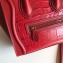 Celine Nano Luggage Bag in Original Red/Croco Pattern with Removable Shoulder Strap
