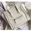 Celine Nano Luggage Bag in Original Smooth Calfskin White/Stitch with Removable Shoulder Strap