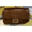 Fendi Suede Leather Medium Baguette Bag Brown 2019