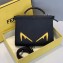 Fendi Roman Leather Bag Bugs Mini Peekaboo Fit Messenger Bag Black/Yellow Diabolic Eyes 2019