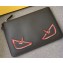 Fendi Bag Bugs Slim Pouch Clutch Bag Black/Red Diabolic Eyes 2019