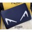 Fendi Bag Bugs Slim Pouch Clutch Bag Blue/White Diabolic Eyes 2019