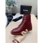 Chanel Calfskin Lace-Ups Ankle Boots Burgundy 2019