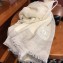 Chanel CC Logo Cashmere Scarf 90x200cm White 2019