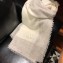 Chanel CC Logo Cashmere Scarf 90x200cm White 2019