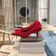 Balenciaga Heel 4cm Pile Fabric Pumps Red 2019