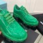 Prada Patent Leather Derby Lace-ups Shoes Green 2019