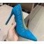 Louis Vuitton Heel 10cm Call Back Pumps Suede Turquoise 2019