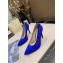 Louis Vuitton Heel 10cm Call Back Pumps Suede Blue 2019