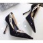 Dior Heel 9.5cm J'Adior and Double Ribbon Pumps Patent Black 2019