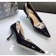 Dior Heel 6.5cm J'Adior and Double Ribbon Pumps Patent Black 2019