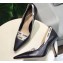Dior Heel 9.5cm J'Adior and Double Ribbon Pumps Leather Black 2019