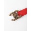 Chanel Width 3cm Braided CC Logo Buckle Leather Belt Red