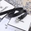 Chanel Width 3cm Crystal and Pearl Flower Buckle Leather Belt Black