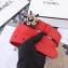 Chanel Width 3cm Crystal and Pearl Flower Buckle Leather Belt Red