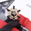 Chanel Width 3cm Crystal and Pearl Flower Buckle Leather Belt Red