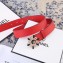 Chanel Width 3cm Crystal and Pearl Flower Buckle Leather Belt Red