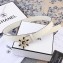 Chanel Width 3cm Crystal and Pearl Flower Buckle Leather Belt White