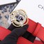 Chanel Width 3cm Crystal Square Buckle Leather Belt Red