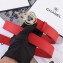 Chanel Width 3cm Crystal Square Buckle Leather Belt Red