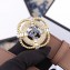 Chanel Width 3cm Crystal Square Buckle Leather Belt Nude