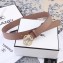 Chanel Width 3cm Crystal Square Buckle Leather Belt Nude