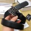 Chanel Width 3cm Chain CC Logo Buckle Leather Belt Black/Silver