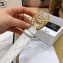 Chanel Width 3cm Pearl CC Logo Buckle Quilting Leather Belt