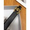 Chanel Width 3cm Logo Buckle Leather Belt Black